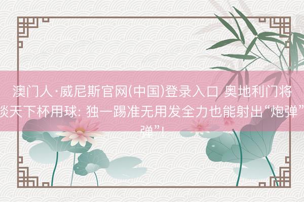 澳门人·威尼斯官网(中国)登录入口 奥地利门将谈天下杯用球: 独一踢准无用发全力也能射出“炮弹”!
