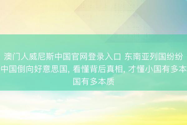 澳门人威尼斯中国官网登录入口 东南亚列国纷纷从中国倒向好意思国， 看懂背后真相， 才懂小国有多本质