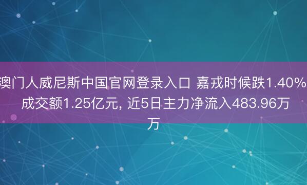 澳门人威尼斯中国官网登录入口 嘉戎时候跌1.40%, 成交额1.25亿元, 近5日主力净流入483.96万